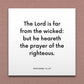 Wall-mounted scripture tile for Proverbs 15:29 - "He heareth the prayer of the righteous"