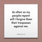 Wall-mounted scripture tile for Mosiah 26:30 - "As often as my people repent will I forgive them"