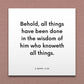 Wall-mounted scripture tile for 2 Nephi 2:24 - "All things have been done in the wisdom of him who knoweth"