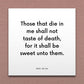 Wall-mounted scripture tile for D&C 42:46 - "Those that die in me shall not taste of death"