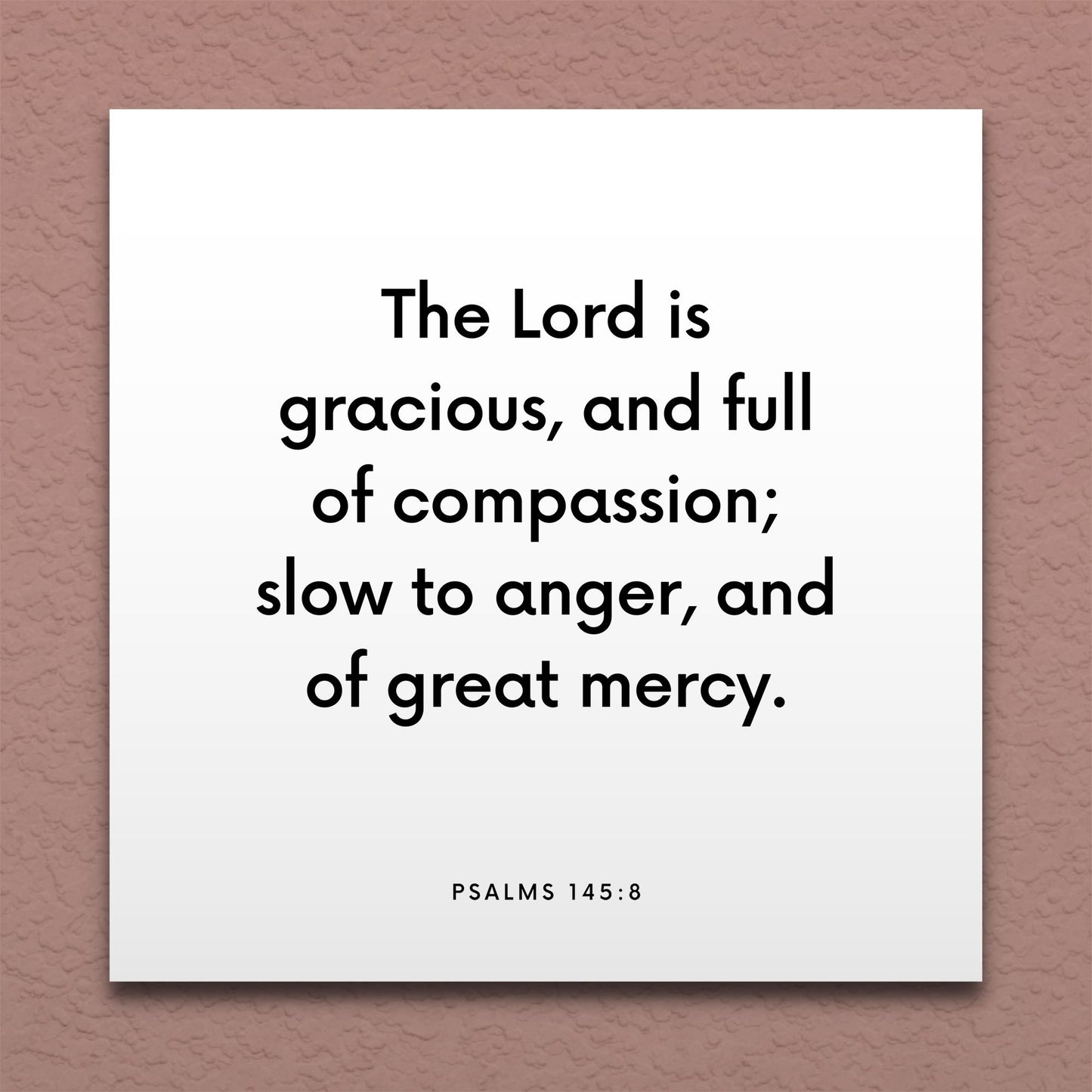 Wall-mounted scripture tile for Psalms 145:8 - "The Lord is gracious, and full of compassion"