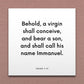 Wall-mounted scripture tile for Isaiah 7:14 - "Behold, a virgin shall conceive, and bear a son"