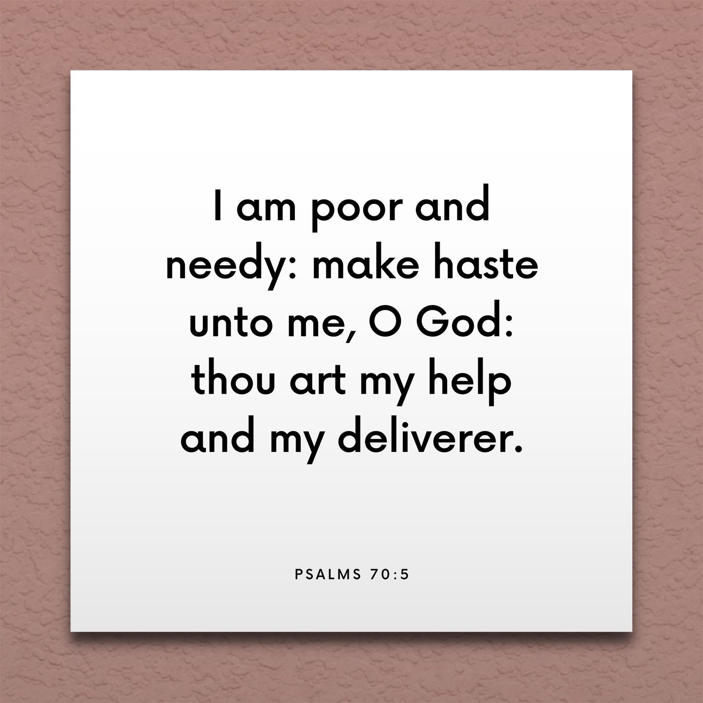 Wall-mounted scripture tile for Psalms 70:5 - "Thou art my help and my deliverer"