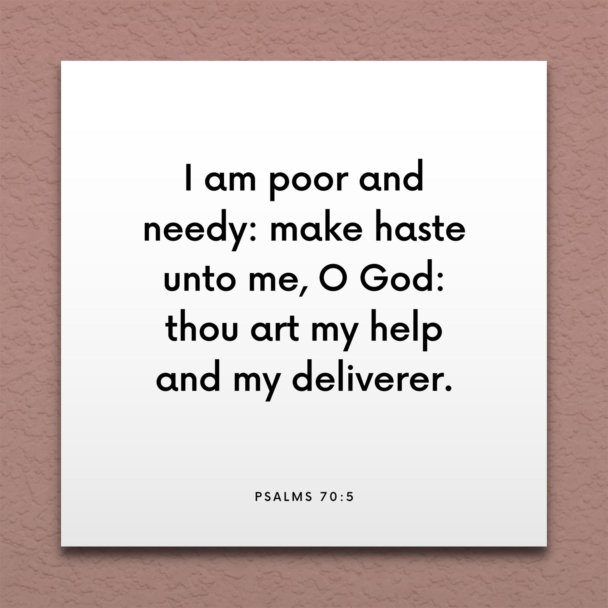 Wall-mounted scripture tile for Psalms 70:5 - "Thou art my help and my deliverer"