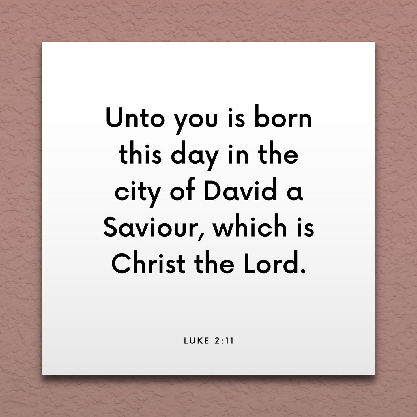 Wall-mounted scripture tile for Luke 2:11 - "Unto you is born this day in the city of David a Saviour"