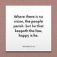 Wall-mounted scripture tile for Proverbs 29:18 - "Where there is no vision, the people perish"