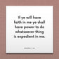 Wall-mounted scripture tile for Moroni 7:33 - "If ye will have faith in me ye shall have power"