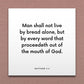 Wall-mounted scripture tile for Matthew 4:4 - "Man shall not live by bread alone, but by every word"