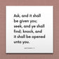 Wall-mounted scripture tile for Matthew 7:7 - "Ask, and it shall be given you; seek, and ye shall find"