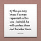 Wall-mounted scripture tile for D&C 58:43 - "By this ye may know if a man repenteth of his sins"