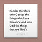Wall-mounted scripture tile for Matthew 22:21 - "Render therefore unto Caesar the things which are Caesar’s"