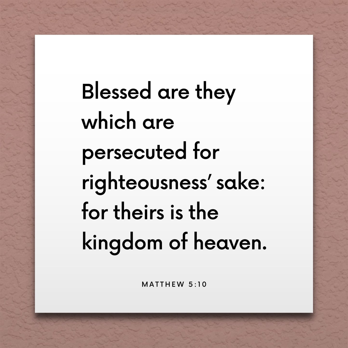 Wall-mounted scripture tile for Matthew 5:10 - "Blessed are they which are persecuted for righteousness"