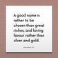 Wall-mounted scripture tile for Proverbs 22:1 - "A good name is rather to be chosen than great riches"