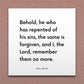 Wall-mounted scripture tile for D&C 58:42 - "I, the Lord, remember them no more"