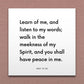 Wall-mounted scripture tile for D&C 19:23 - "Learn of me, and listen to my words"