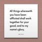Wall-mounted scripture tile for D&C 98:3 - "All things wherewith you have been afflicted"
