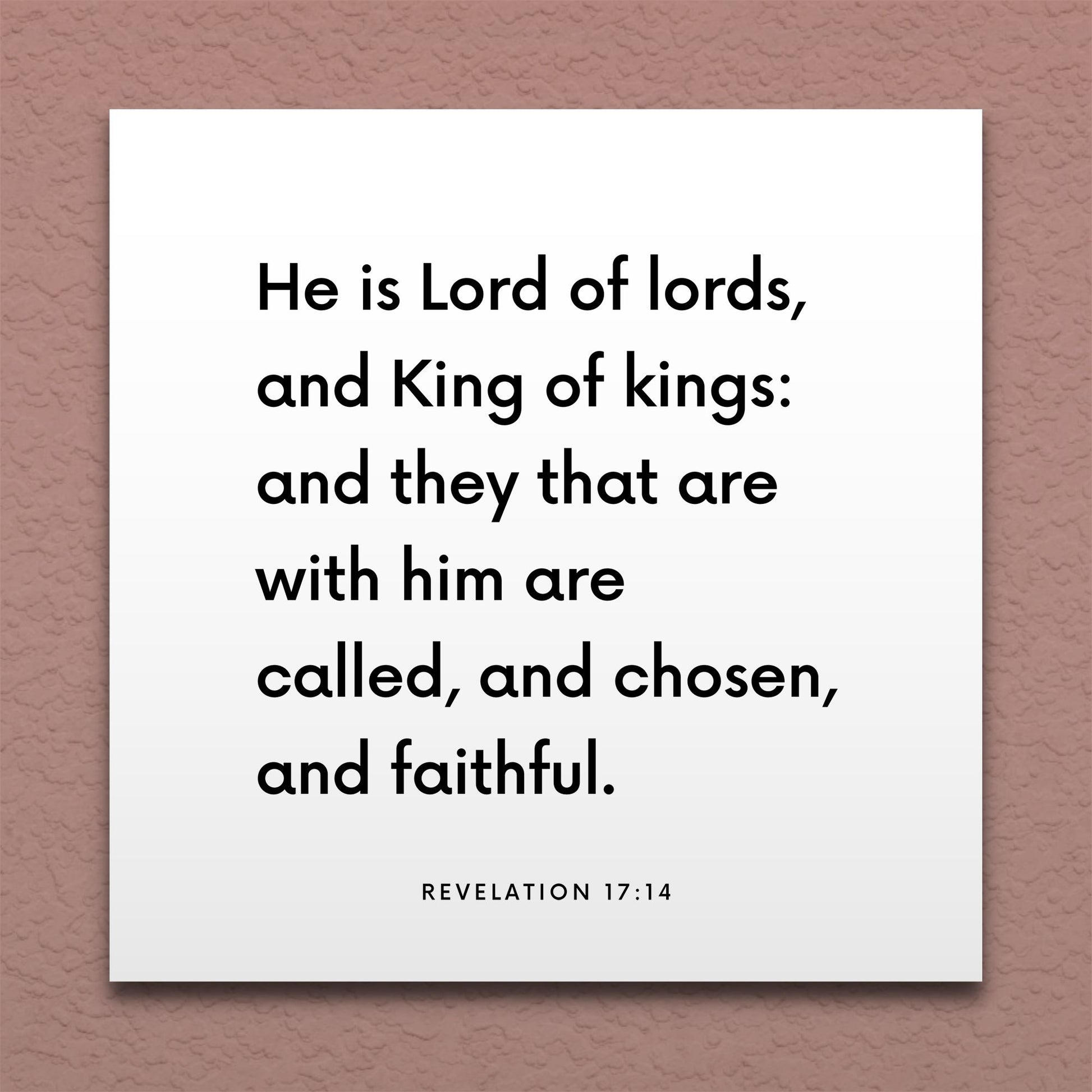Wall-mounted scripture tile for Revelation 17:14 - "He is Lord of lords, and King of kings"