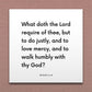 Wall-mounted scripture tile for Micah 6:8 - "What doth the Lord require of thee?"