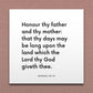 Wall-mounted scripture tile for Exodus 20:12 - "Honour thy father and thy mother"