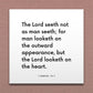 Wall-mounted scripture tile for 1 Samuel 16:7 - "The Lord seeth not as man seeth"