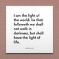 Wall-mounted scripture tile for John 8:12 - "I am the light of the world"