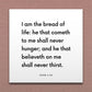 Wall-mounted scripture tile for John 6:35 - "I am the bread of life"