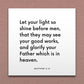 Wall-mounted scripture tile for Matthew 5:16 - "Let your light so shine before men"
