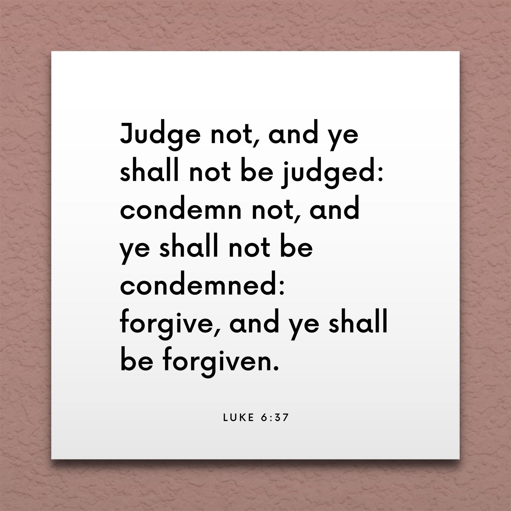 Wall-mounted scripture tile for Luke 6:37 - "Judge not, and ye shall not be judged"