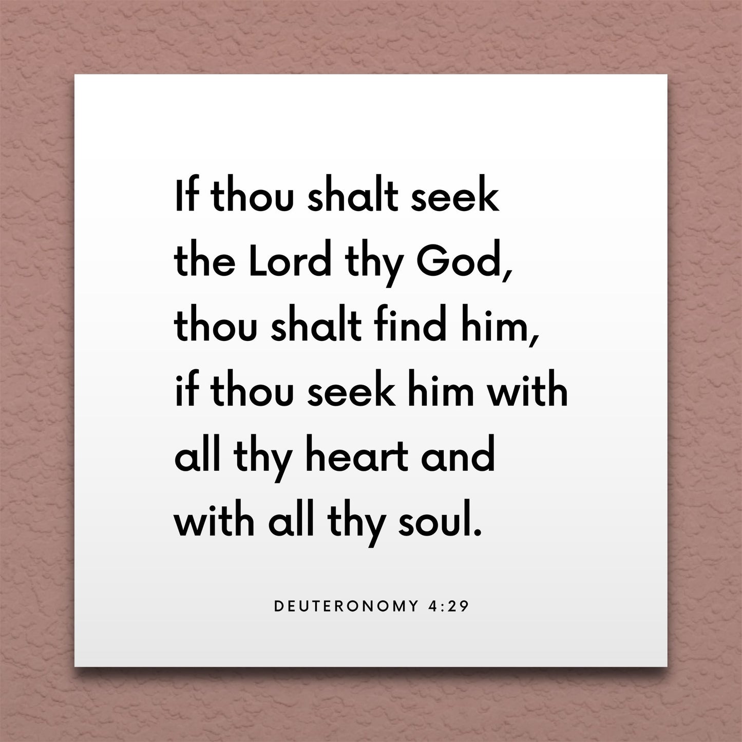 Wall-mounted scripture tile for Deuteronomy 4:29 - "If thou shalt seek the Lord thy God, thou shalt find him"