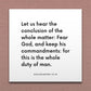 Wall-mounted scripture tile for Ecclesiastes 12:13 - "Let us hear the conclusion of the whole matter: Fear God"