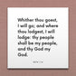 Wall-mounted scripture tile for Ruth 1:16 - "Thy people shall be my people, and thy God my God"