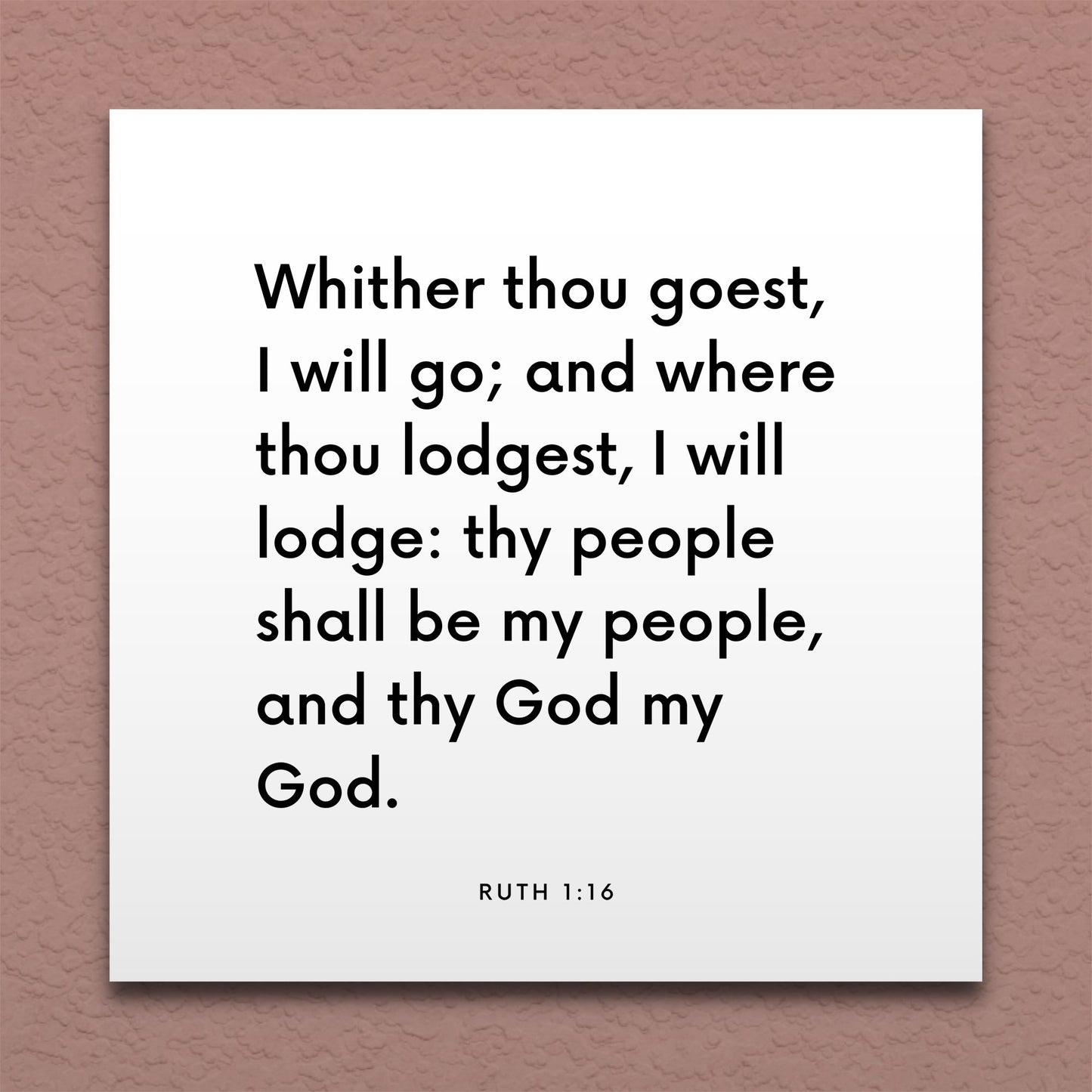 Wall-mounted scripture tile for Ruth 1:16 - "Thy people shall be my people, and thy God my God"