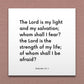 Wall-mounted scripture tile for Psalms 27:1 - "The Lord is my light and my salvation; whom shall I fear?"