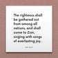 Wall-mounted scripture tile for D&C 45:71 - "The righteous shall be gathered out from among all nations"