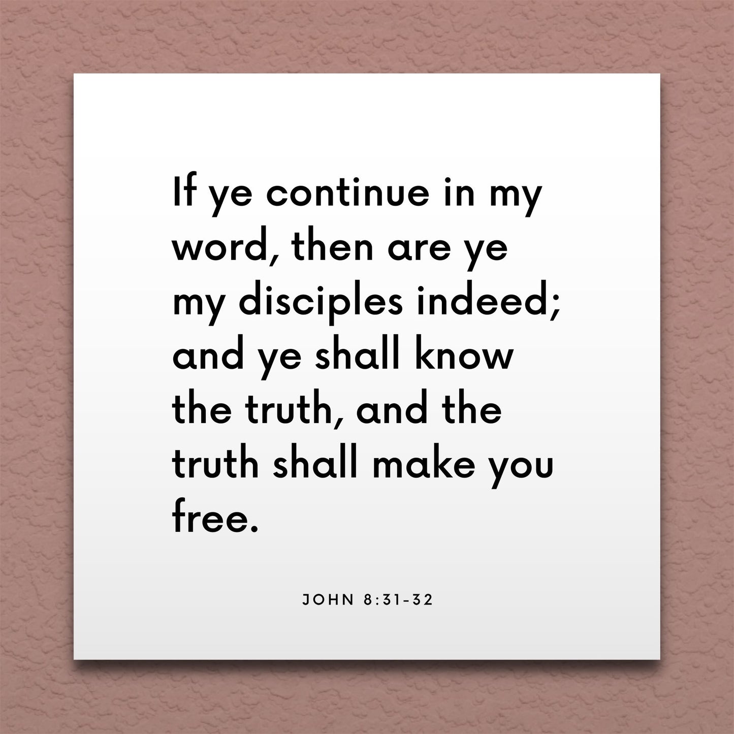 Wall-mounted scripture tile for John 8:31-32 - "Ye shall know the truth, and the truth shall make you free"
