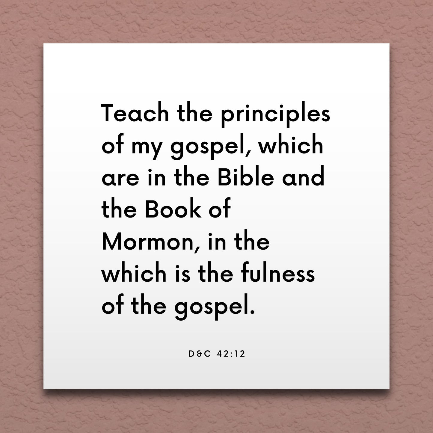 Wall-mounted scripture tile for D&C 42:12 - "In the which is the fulness of the gospel"