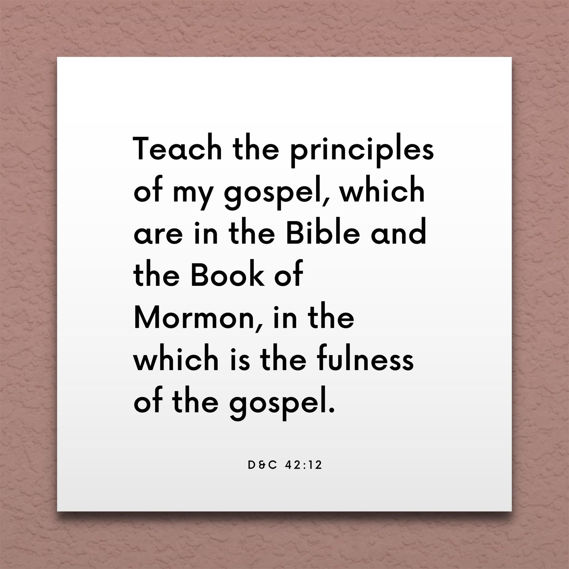 Wall-mounted scripture tile for D&C 42:12 - "In the which is the fulness of the gospel"
