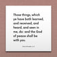 Wall-mounted scripture tile for Philippians 4:9 - "Those things which ye have seen in me, do"