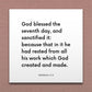 Wall-mounted scripture tile for Genesis 2:3 - "God blessed the seventh day, and sanctified it"