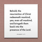 Wall-mounted scripture tile for Helaman 14:17 - "The resurrection of Christ redeemeth mankind"