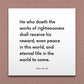 Wall-mounted scripture tile for D&C 59:23 - "He who doeth the works of righteousness"