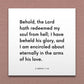 Wall-mounted scripture tile for 2 Nephi 1:15 - "I am encircled about eternally in the arms of his love"