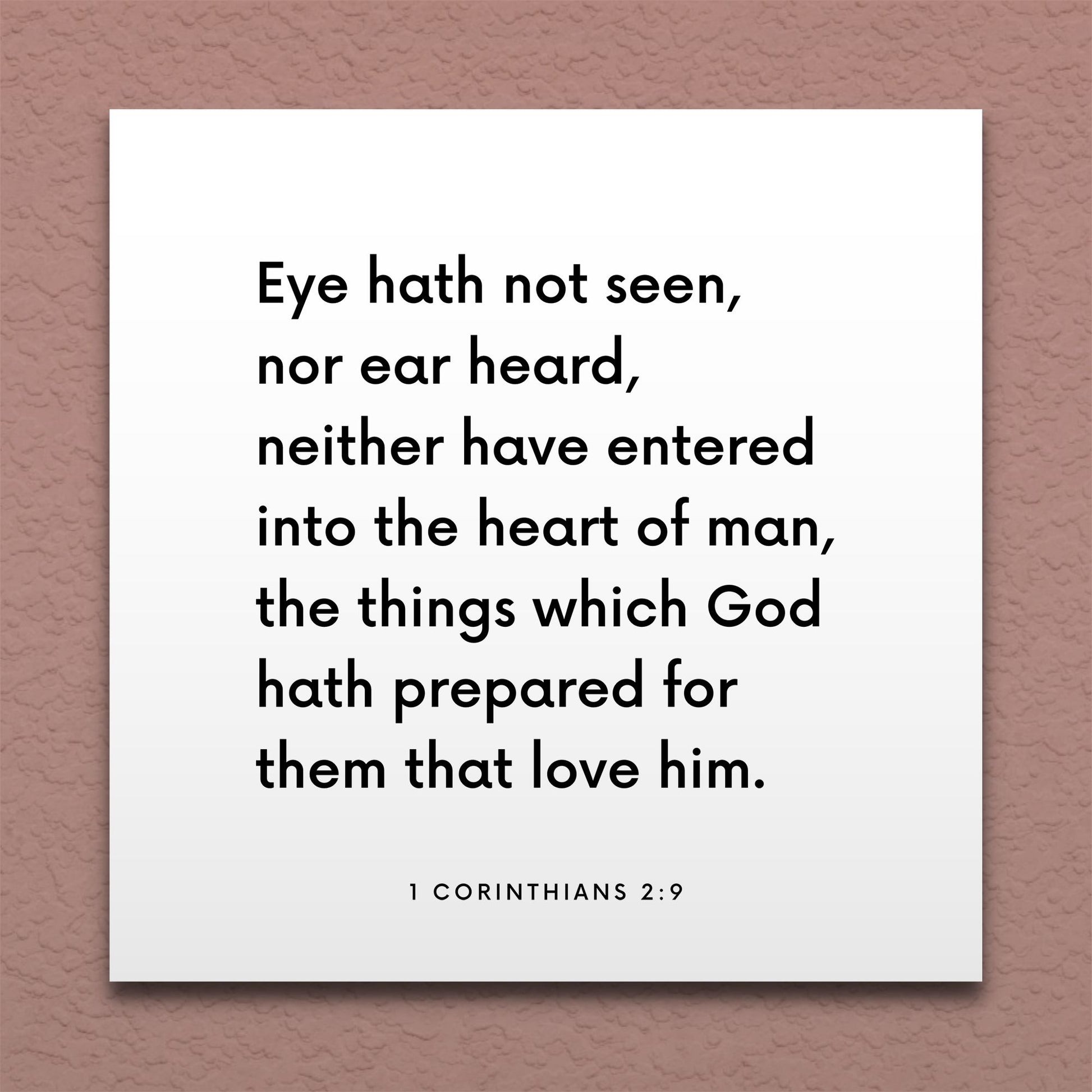 Wall-mounted scripture tile for 1 Corinthians 2:9 - "Eye hath not seen, nor ear heard"
