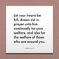 Wall-mounted scripture tile for Alma 34:27 - "Let your hearts be full, drawn out in prayer"