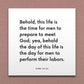 Wall-mounted scripture tile for Alma 34:32 - "This life is the time for men to prepare to meet God"