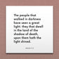Wall-mounted scripture tile for Isaiah 9:2 - "The people that walked in darkness have seen a great light"