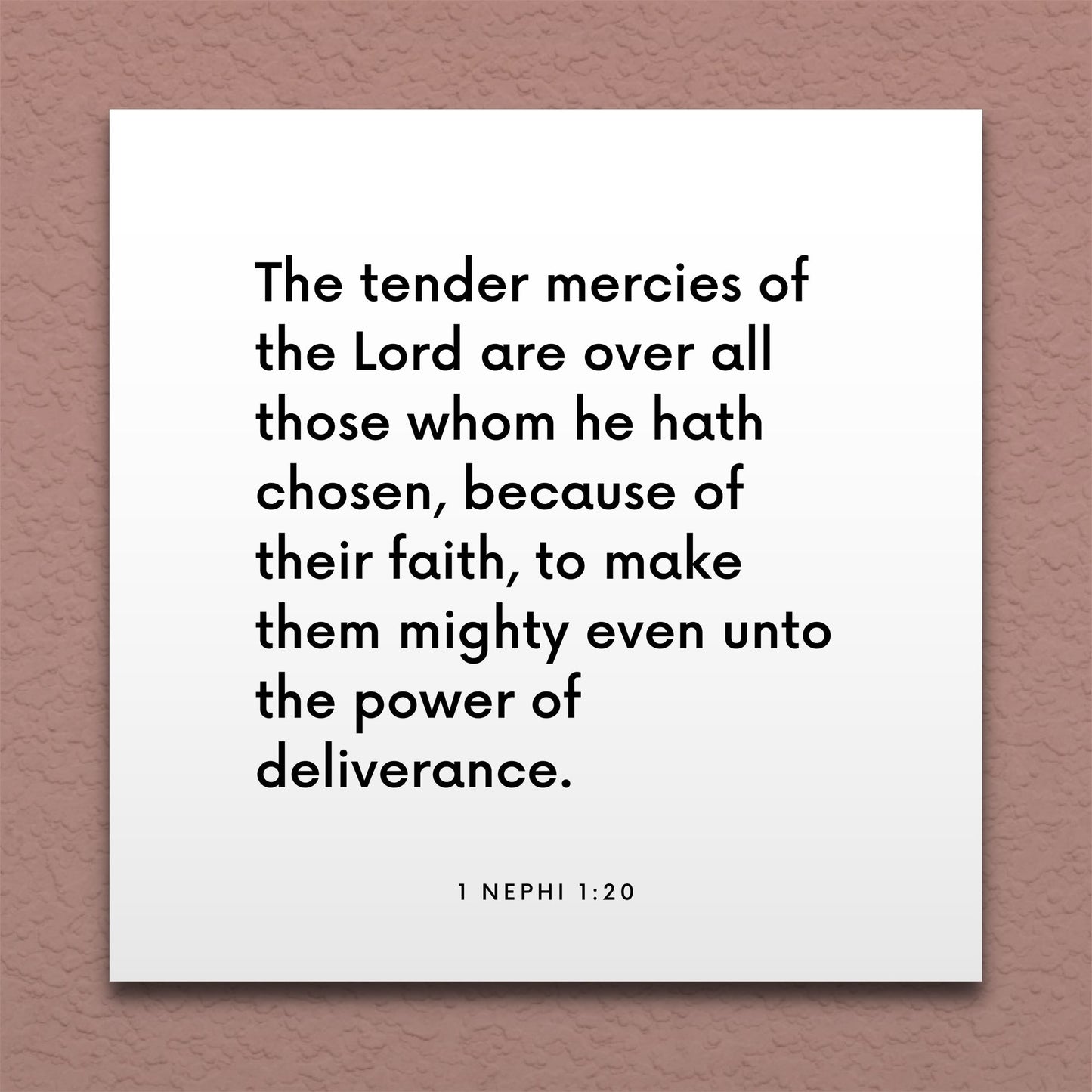 Wall-mounted scripture tile for 1 Nephi 1:20 - "The tender mercies of the Lord are over all"
