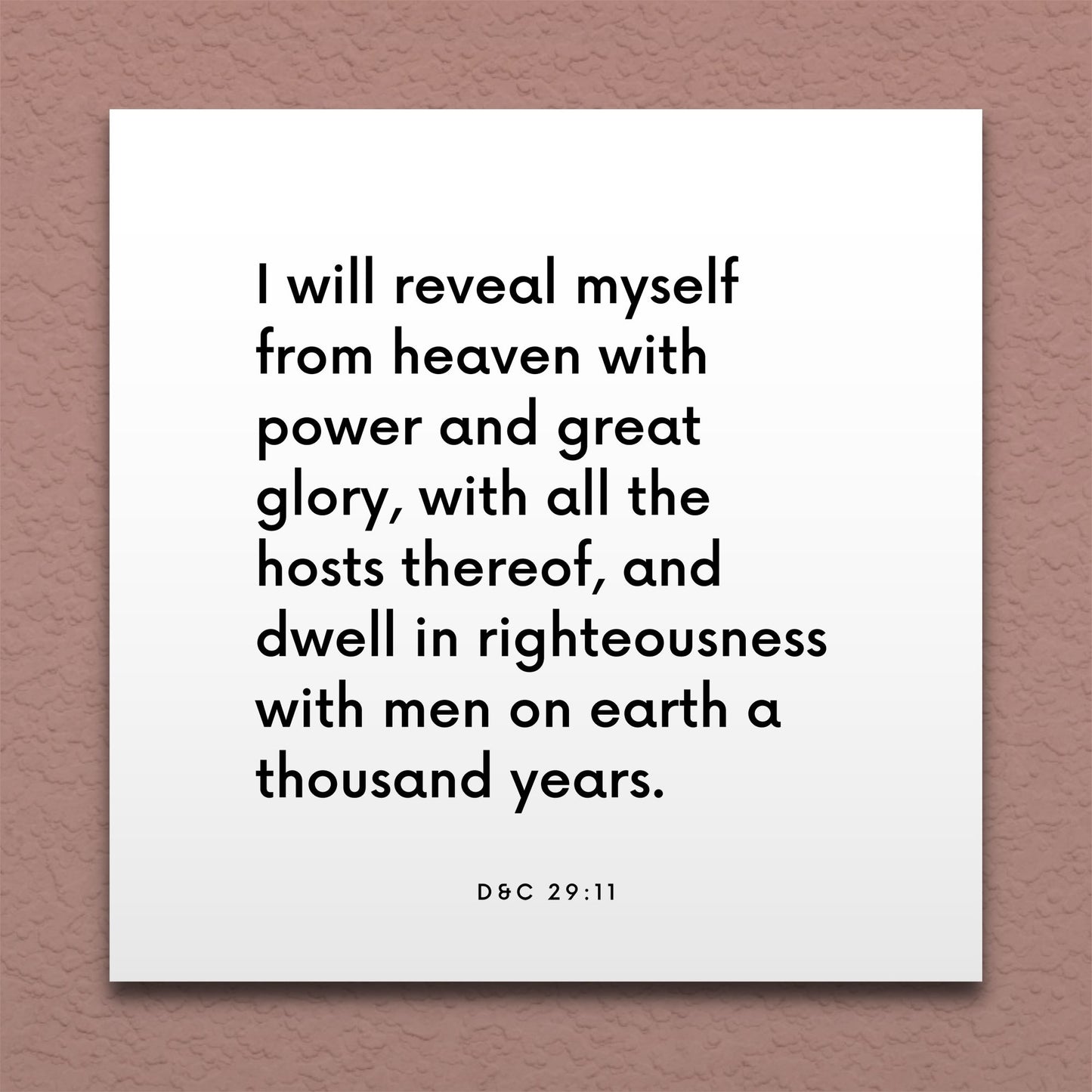 Wall-mounted scripture tile for D&C 29:11 - "I will reveal myself from heaven"