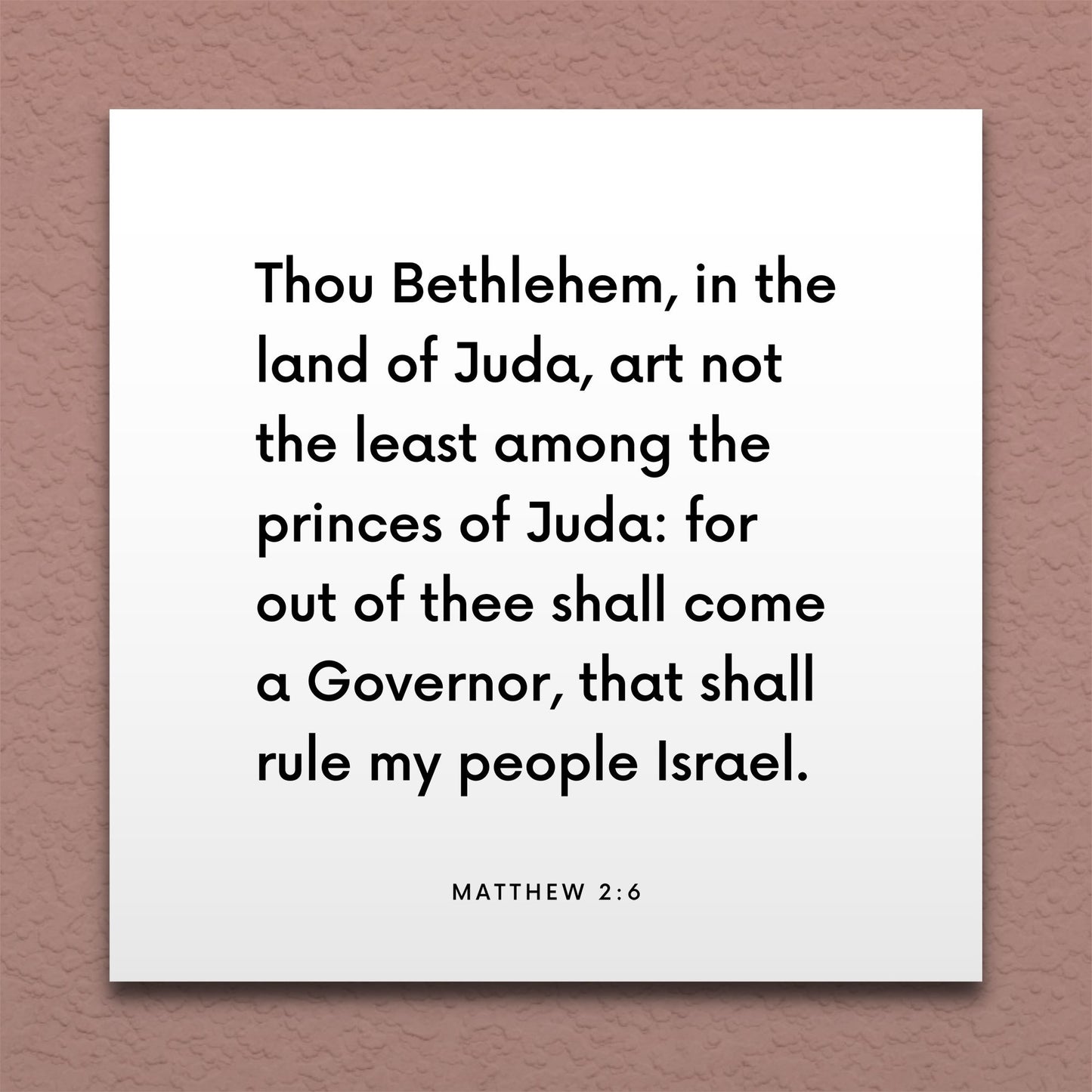 Wall-mounted scripture tile for Matthew 2:6 - "Out of Bethlehem shall come a Governor"