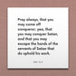 Wall-mounted scripture tile for D&C 10:5 - "Pray always, that you may come off conqueror"